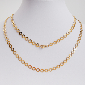 Łańcuszek ze stali chirurgicznej kółka łączone w kolorze złotym 45cm