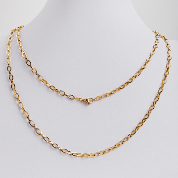 Łańcuszek ze stali chirurgicznej owale w kolorze złotym 70cm