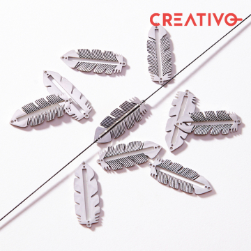 Baza do beadingu piórko ze stali chirurgicznej w kolorze srebrnym 31,7mm