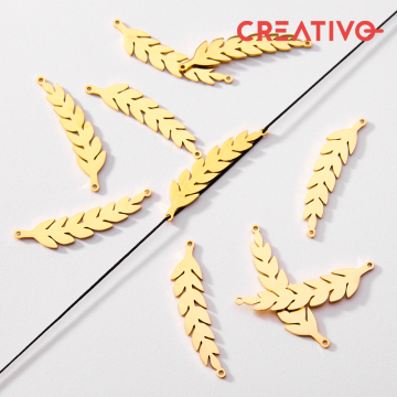 Łącznik ze stali chirurgicznej listek w kolorze złotym 36,5mm