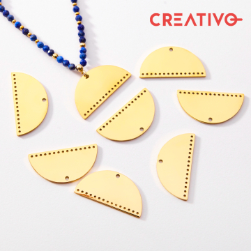 Baza łącznik półkole ze stali chirurgicznej w kolorze złotym 26,5mm