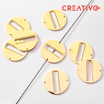 Baza do beadingu łącznik kółko ze stali chirurgicznej w kolorze złotym 18,3mm