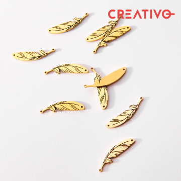 Łącznik ze stali chirurgicznej piórko w kolorze złotym 19,8mm