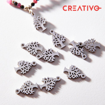 Zawieszka ze stali chirurgicznej drzewko w kolorze srebrnym 13mm