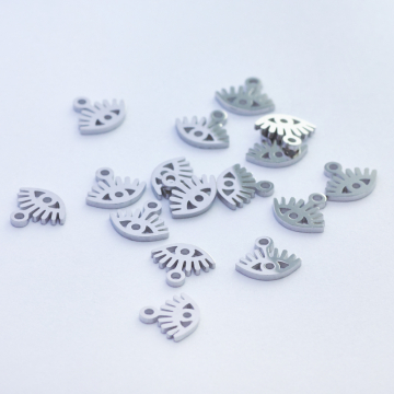 Mini zawieszka ze stali chirurgicznej oczko w kolorze srebrnym 6mm