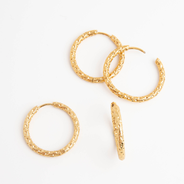 Kolczyki ze stali chirurgiczej diamentowane koła w kolorze złotym 25mm