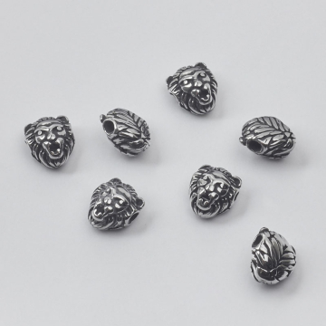 Koralik do męskich bransoletek lew w kolorze srebrnym 11,5x10mm