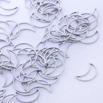 Baza geometryczna ze stali chirurgicznej księżyc w kolorze srebrnym 16x11mm