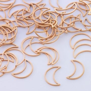 Baza geometryczna ze stali chirurgicznej księżyc w kolorze złotym 16x11mm