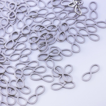 Baza geometryczna ze stali chirurgicznej znak nieskończoności w kolorze srebrnym 17x6mm