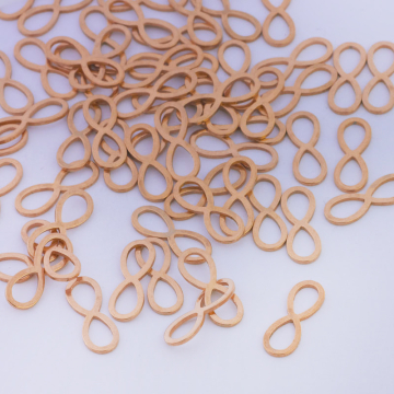 Baza geometryczna ze stali chirurgicznej znak nieskończoności w kolorze złotym 17x6mm