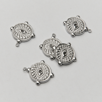 Zawieszka ze stali chirurgicznej oko proroka ozdobne w kolorze srebrnym 17,5mm