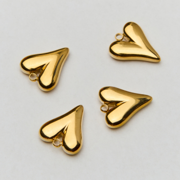 Zawieszka ze stali chirurgicznej dzikie serce w kolorze złotym 13,5mm PVD