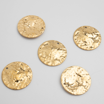 Zawieszka ze stali chirurgicznej kółko wypukłe w kolorze złotym 20mm PVD