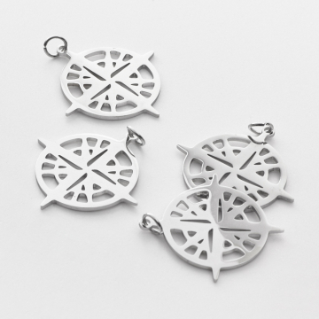 Zawieszka ze stali chirurgicznej róża wiatrów do naszyjników 27mm