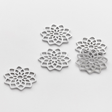 Zawieszka ze stali chirurgicznej mandala w kolorze srebrnym 20mm