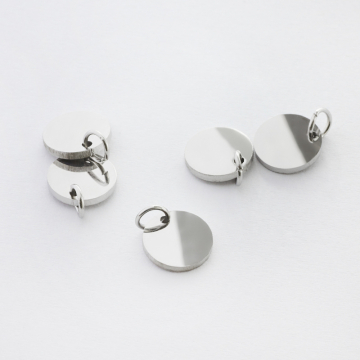 Zawieszka ze stali chirurgicznej kółko kolor w kolorze srebrnym 8mm