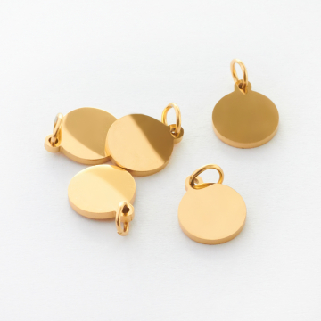 Zawieszka ze stali chirurgicznej kółko w kolorze złotym 8mm