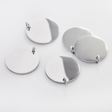 Zawieszka ze stali chirurgicznej kółko gładkie w kolorze srebrnym 20mm