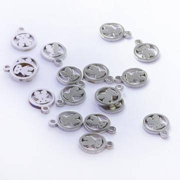 Zawieszka ze stali chirurgicznej miś w kolorze srebrnym 9,6mm