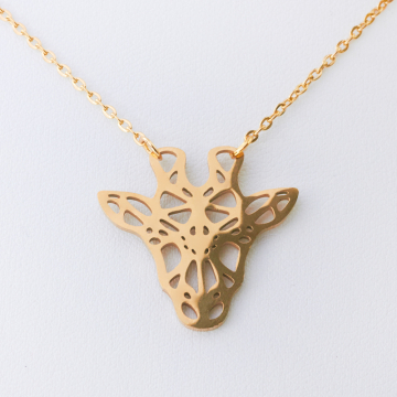 Naszyjnik ze stali chirurgicznej żyrafa w kolorze złotym 47cm