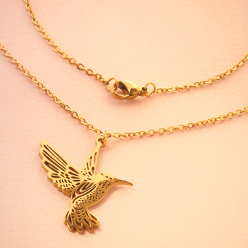 Naszyjnik ze stali chirurgicznej koliber w kolorze złotym 45cm