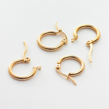 Kolczyki koła ze stali chirurgicznej w kolorze złotym 14mm