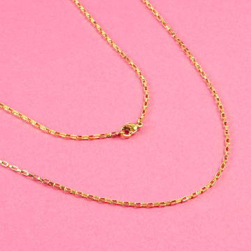 Łańcuszek ze stali chirurgicznej  prostokątne owale w kolorze złotym 47cm