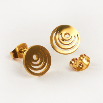 Kolczyki ze stali chirurgicznej kółka w kolorze złotym 9,4mm
