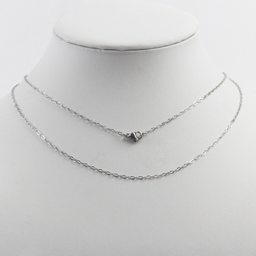 Łańcuszek ze stali chirurgicznej mini owal z zapięciem w kolorze srebrnym 46cm