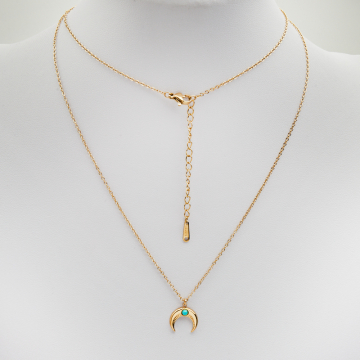 Łańcuszek ze stali chirugicznej z rogiem obfitości w kolorze złotym 45cm