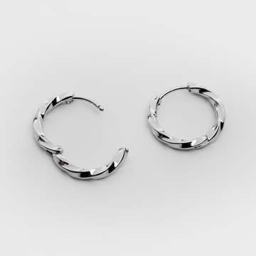 Kolczyki koła skręcane ze stali chirurgicznej w kolorze srebrnym 17mm