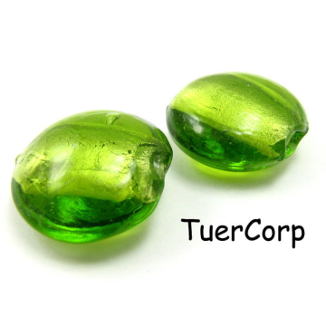 Szkło weneckie krążek soczysta zieleń 20mm