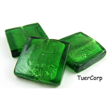 Szkło weneckie kwadrat zielony 25mm