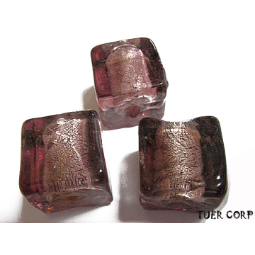 Szkło weneckie kostka wrzosowa 15mm