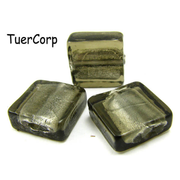 Szkło weneckie kwadrat czarny diament 15mm