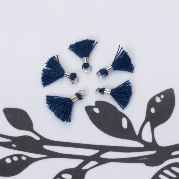 Mini chwosty w srebrnym okuciu brudny granat 10mm