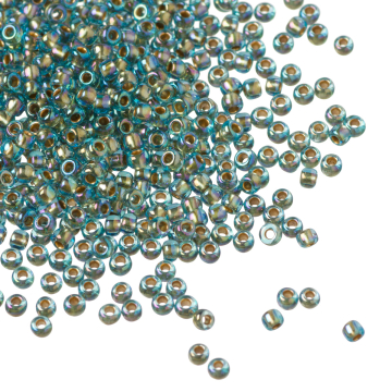 Koraliki TOHO Round 11/0 Gold-Lined Rainbow Aqua