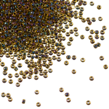 Koraliki TOHO Round 15/0 Inside-Color Rainbow Jonquil/Jet Lined