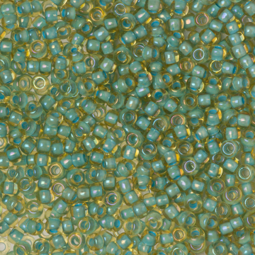 Koraliki TOHO Round 8/0 Inside-Color Rainbow Lt Topaz/Sea Foam Lined