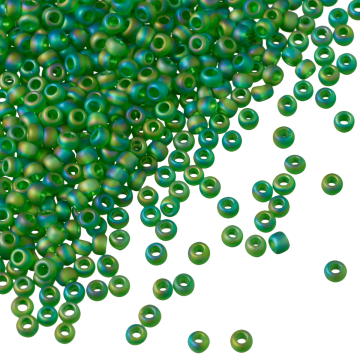 Koraliki TOHO Round 11/0 Trans-Rainbow-Frosted Grass Green