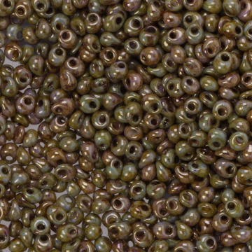 Koraliki TOHO Magatama 3mm HYBRID - Luster - Opaque Gold/Smoky Topaz