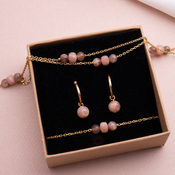 Zestaw biżuterii z kamieniem słonecznym