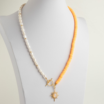 Naszyjnik z pereł i koralików Katsuki