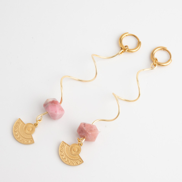 Wiszące kolczyki z rodonitem