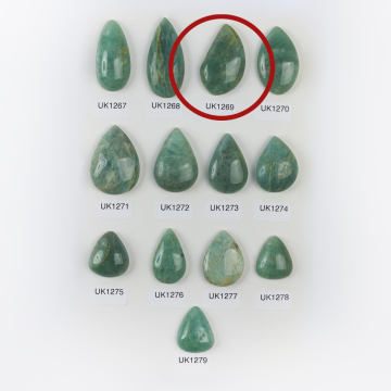 Amazonit kaboszon regularny łezka 39mm