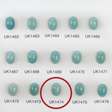 Amazonit kaboszon owal 14mm