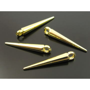 Kły akrylowe metalizowane w kolorze złota 22x3mm