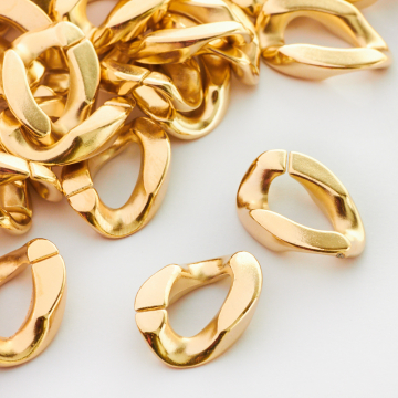 Ogniwo łańcucha akrylowe złote 22x16mm