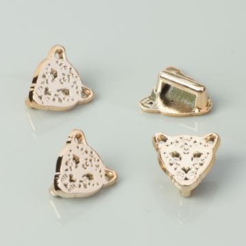 Przekłada akrylowa do rzemieni głowa tygrysa real gold 16x15mm